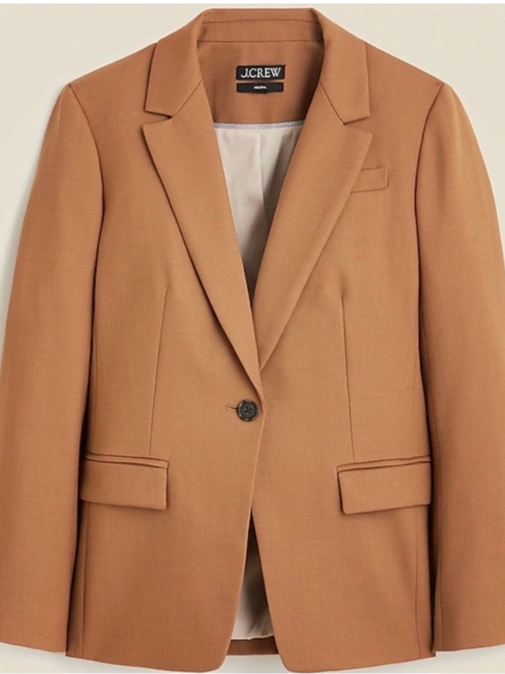 J. Crew Helena Blazer Women’s Size 10 Tall Wool Blend Flannel Camel Tan
